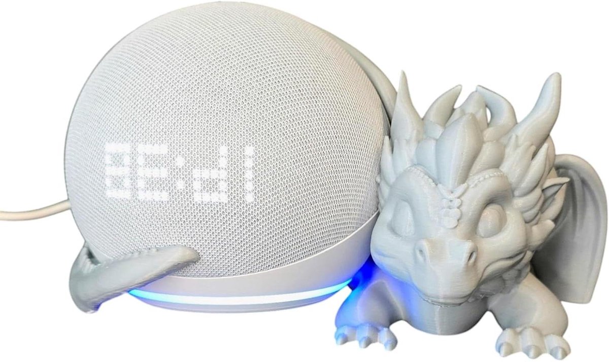 Drakenhouder - Speaker standaard - Muziek luisteren - 3D-bedrukt ontwerp - 20.5 x 19.1 x 9.4 cm - Blauw
