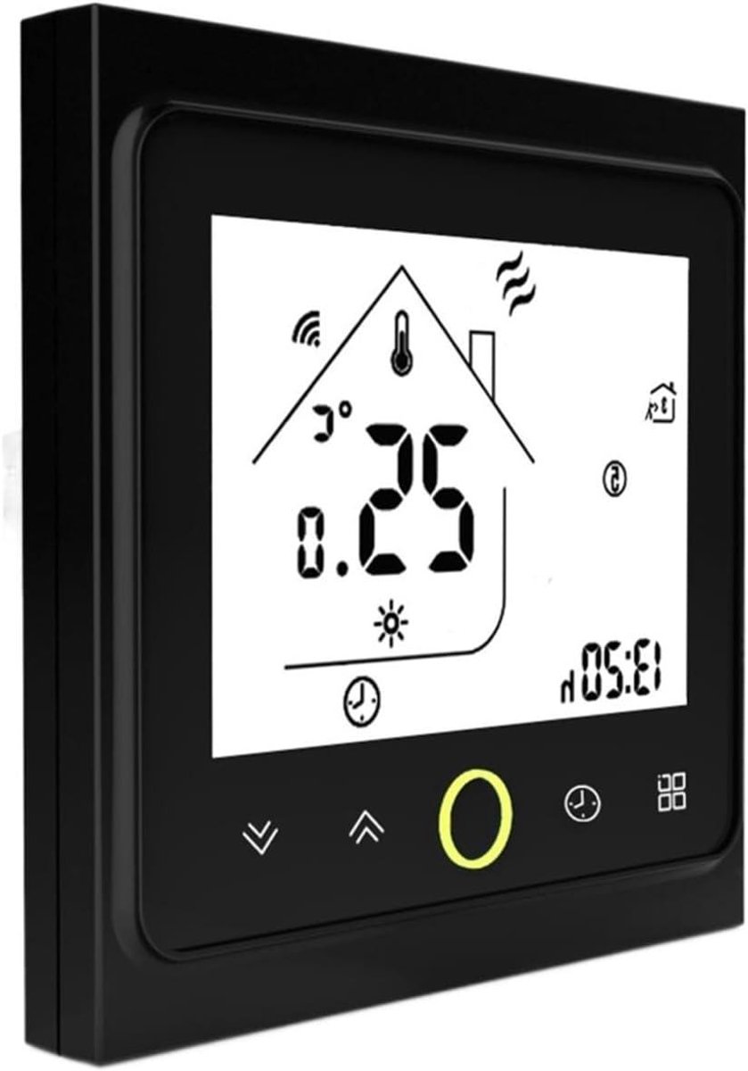 Slimme Thermostaat - Temperatuurregelaar - Comfort Verwarmen - Wifi & Spraakbesturing - 100 Gram - Zwart