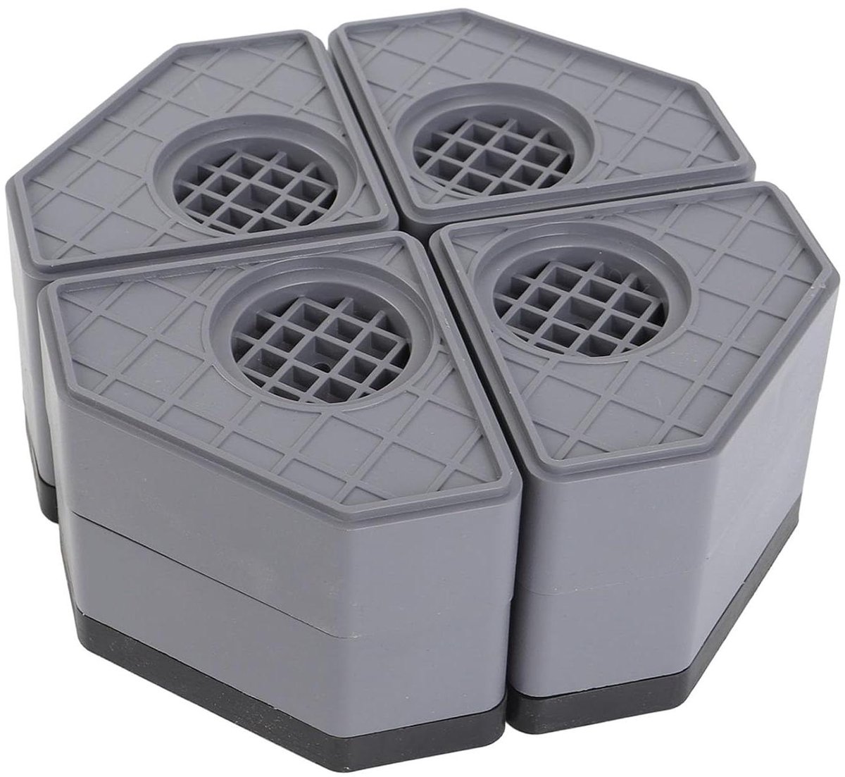 Anti-vibratiepads Wasmachine - Schokdempers Stabilisatorvoeten - Apparaten Stabiliseren - Zware Belasting 500kg - 45 mm Hoogte - Zwart