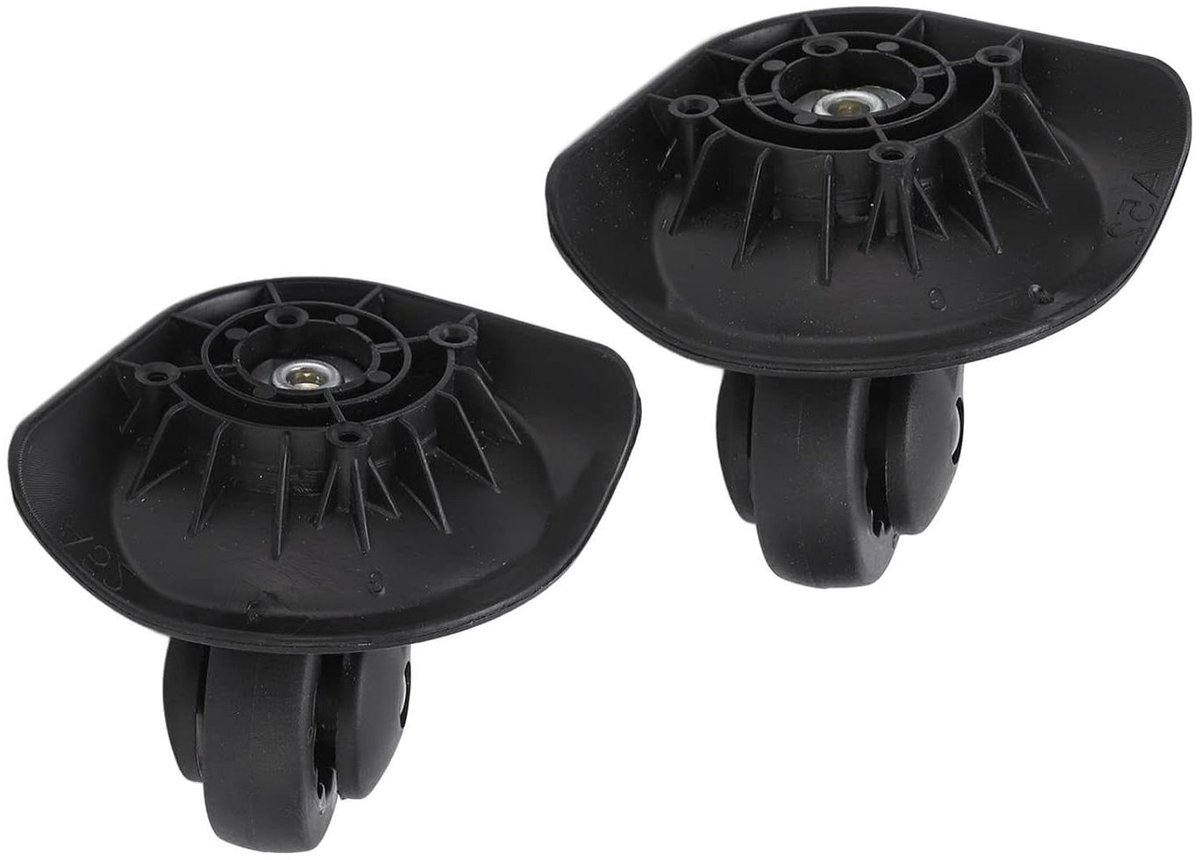 Kofferwielen Vervangen - Bagagewielen Set - Reis Koffer Reparatie - Universele Pasvorm - 5 cm Diameter - Zwart