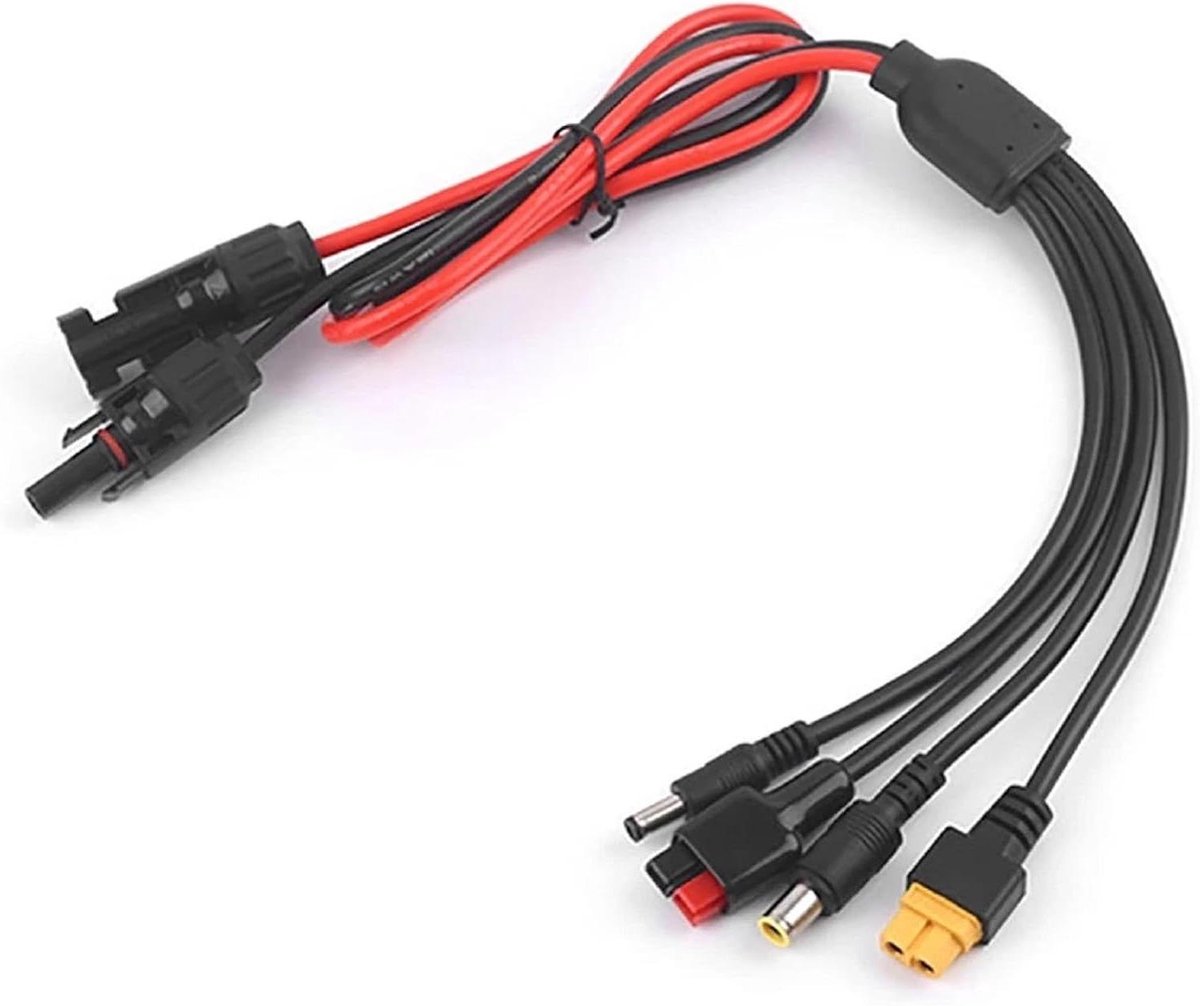 Zonnepaneel Adapter Kabel - Connectorkit - Energie Opladen - 4-in-1 Functionaliteit - 140W 18V - Zwart