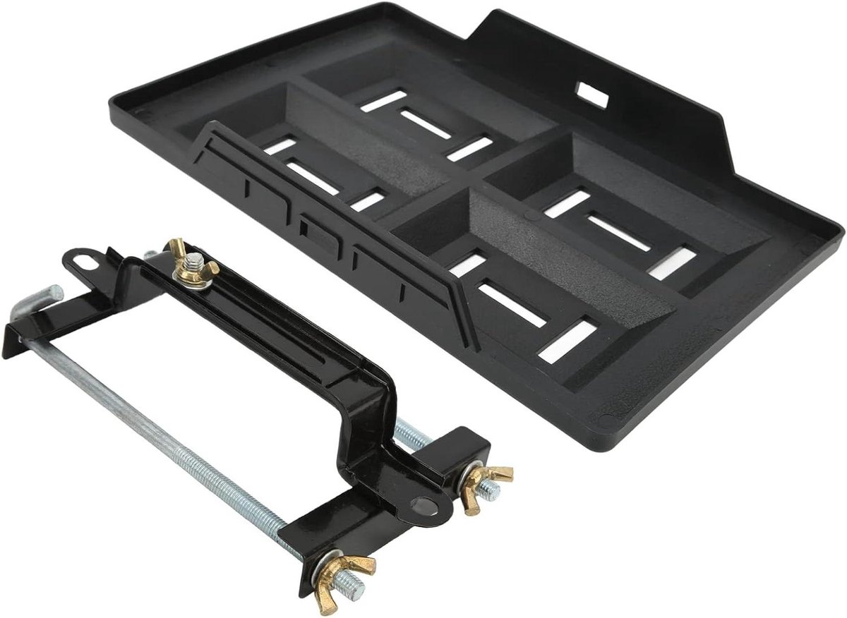 Accuhouder Set - Accubak Beugel - Accu Beveiligen - Verzonken Sleuven - Serie 27 30 31 - Zwart