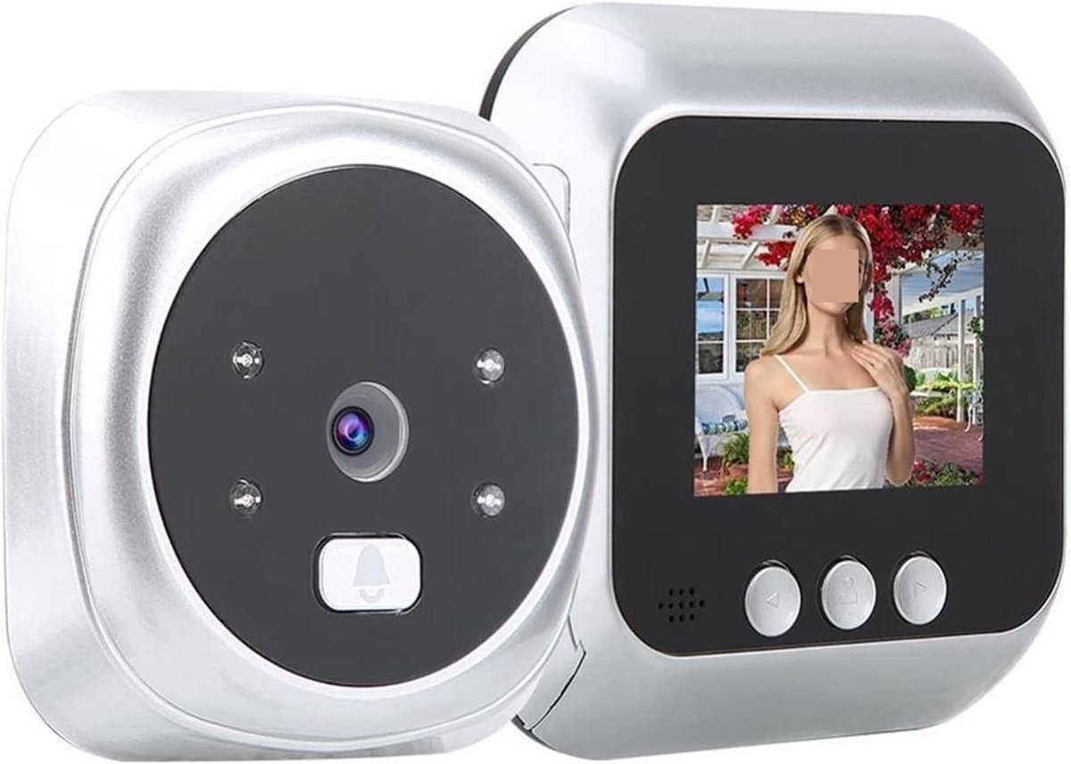 Deurbel Camera - Digitale Kijkgaatje - Huisbeveiliging - Nachtzicht Functie - 2.4 Inch LCD - Zilver