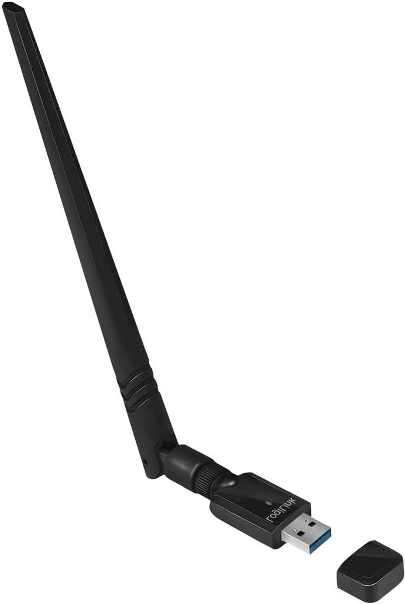 LogiLink WL0246 - Wireless LAN 802.11ac USB 3.0 Adapter, 2T2R, with Tilting 5dBi Antenna for 2.4 & 5GHz with WPA2 Encryption, Black