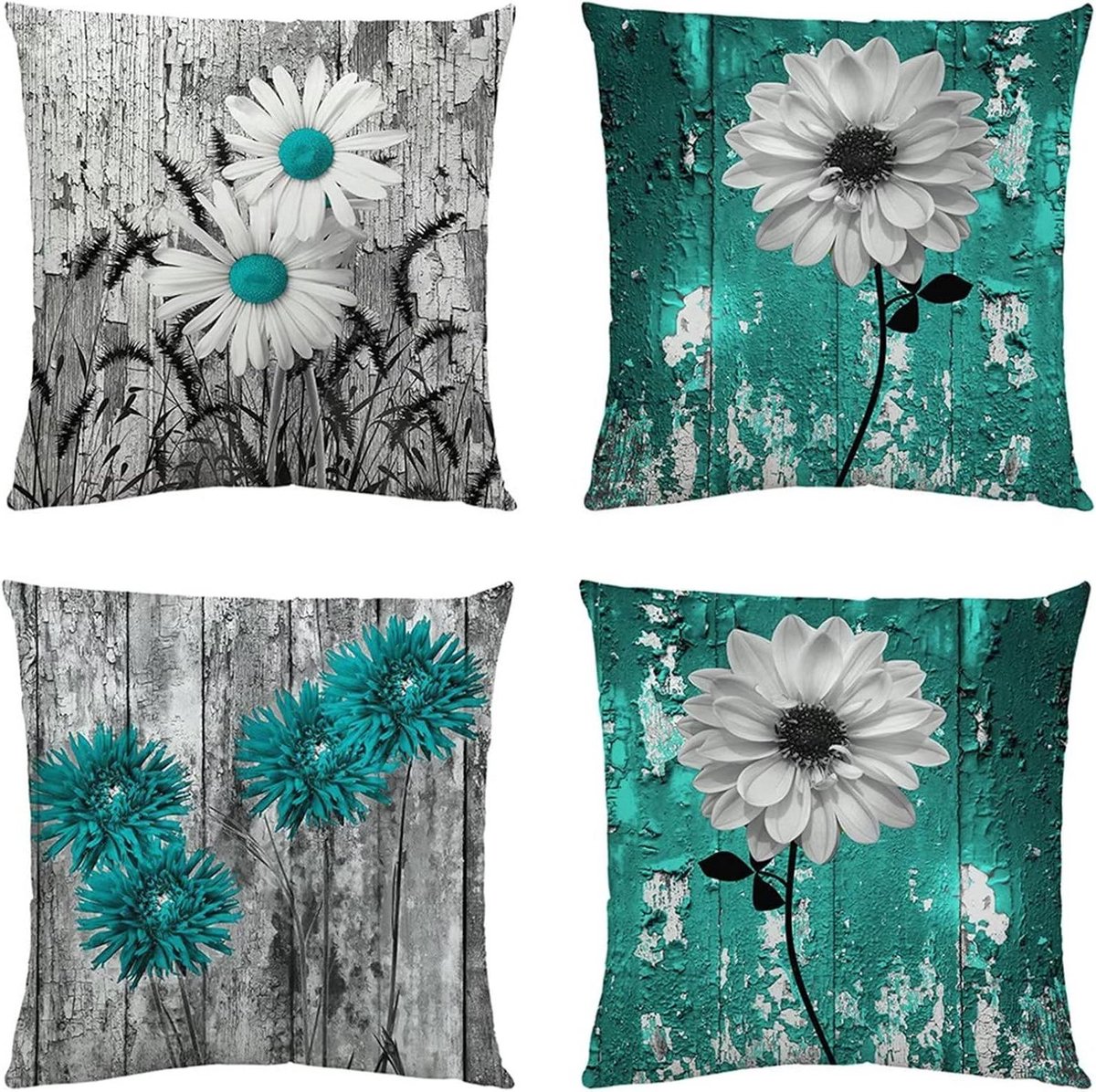 Kussenslopen Set - Decoratieve Hoezen - Buiten Decoratie - Dubbelzijdig Bedrukt - 40x40cm