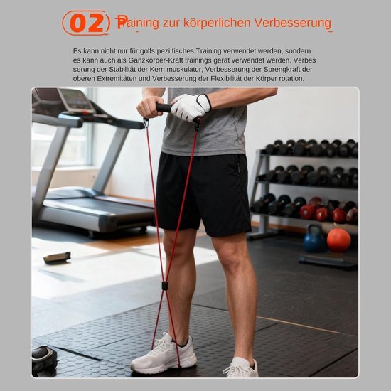 Trainingsapparaat - Weerstandsband - Swing Verbeteren - Spiergeheugen Training - 67 cm - Rood — afbeelding 5