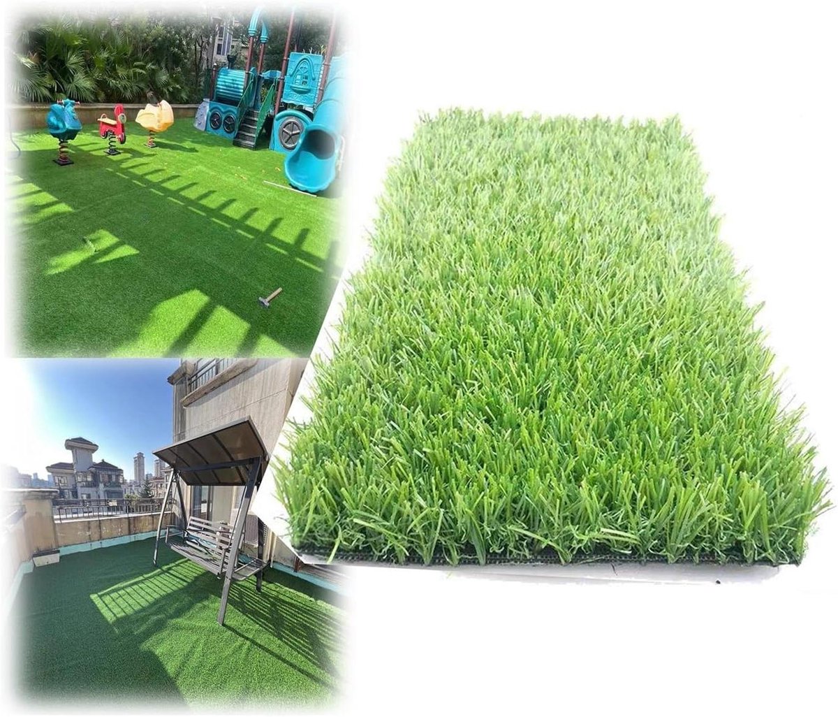Kunstgrasmat Zacht - Synthetisch Gazon - Buiten Decoratie - Onderhoudsarm Weerbestendig - 2 x 2 meter - Groen