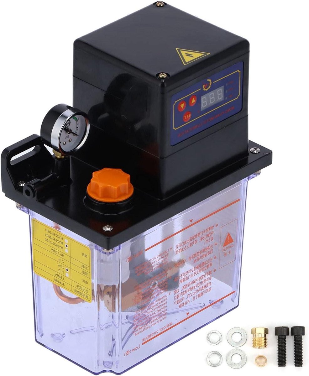 Automatische Oliepomp - Digitale Smeerpomp - Mechanisch Smeren - Intermitterende Tijdinstelling - 2.0L Capaciteit - Zwart
