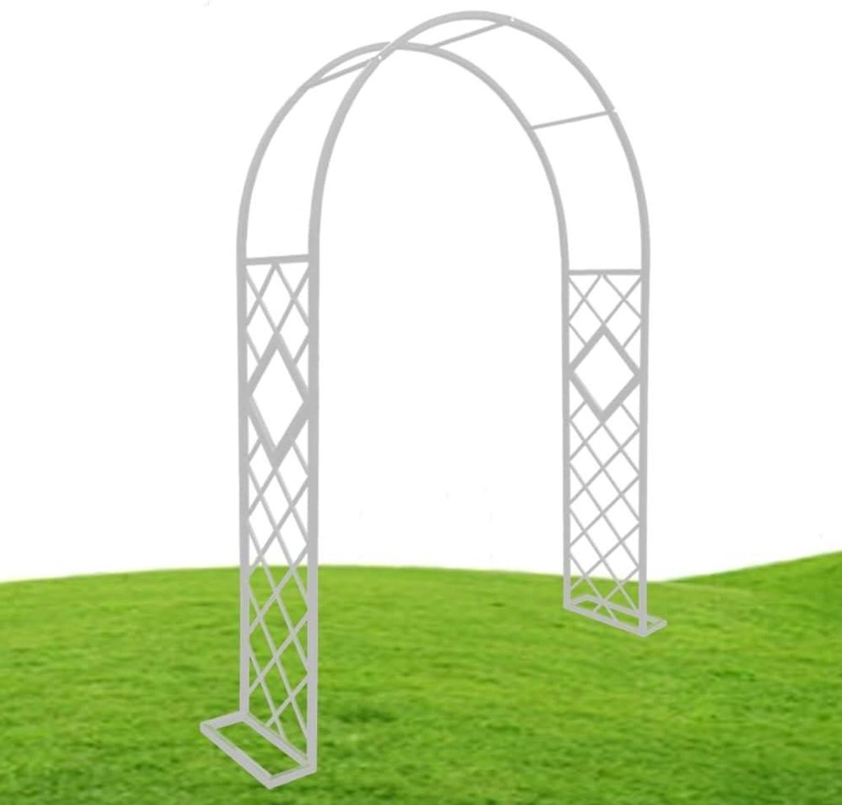Rozenboog Metaal - Tuinprieel Boog - Tuin Decoratie - Met Stevige Basis - 180x230cm - Wit