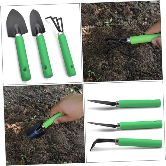 Mini Tuingereedschap Set - Bonsai Tools - Planten Verzorgen - Roestvrij Staal - 17.5 cm - Groen van MINI — afbeelding 3