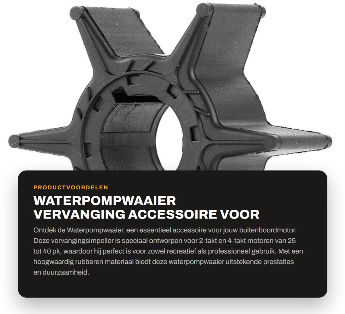 Dailygoods- Waterpompwaaier Vervanging 6H4-44352-02 - Geschikt voor 2-takt/4-takt - Rubber - Buitenboordmotor - Impeller - Nieuw - Pompimpeller