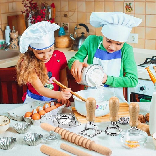 Pastamachine Set - Knedelmaker Tools - Zelf Pasta Maken - Hout en Metaal - 8 Delig - Meerkleurig van Pastamachine — afbeelding 4