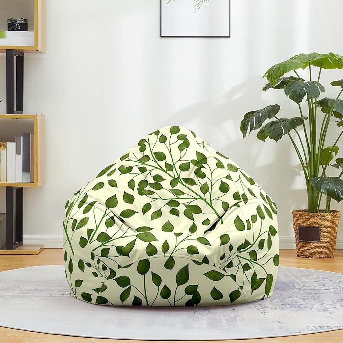 Zitzakhoes - Luie stoelhoes Opbergzak - Speelgoed opbergen - Afneembaar en wasbaar - 90x110cm - Groen
