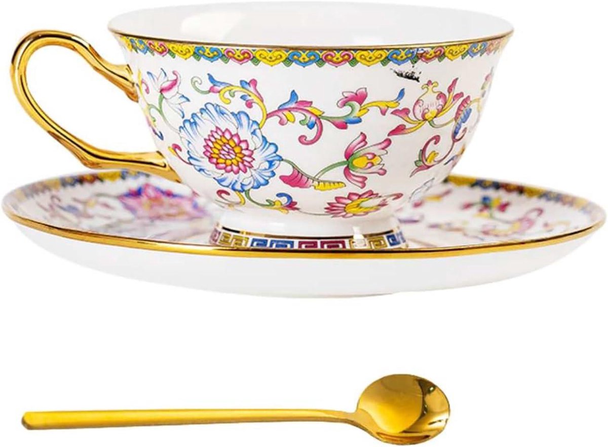 Koffiekopjes en schotels - Theeservies set - Genieten van drankjes - Vaatwasserbestendig - 200 ml - Roze