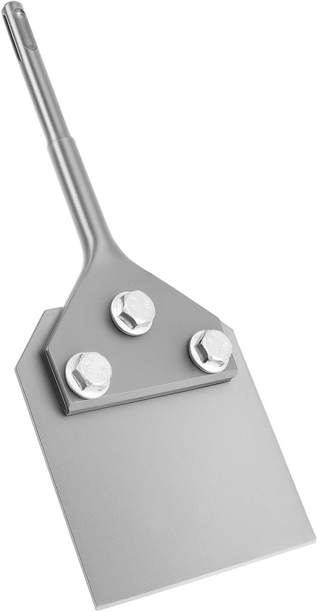 Spatelbeitel SDS Plus - Vloerschraper Tegellijm - Tegellijm Verwijderen - Eendelig Gesmeed Ontwerp - 250 x 100 mm - Zilver