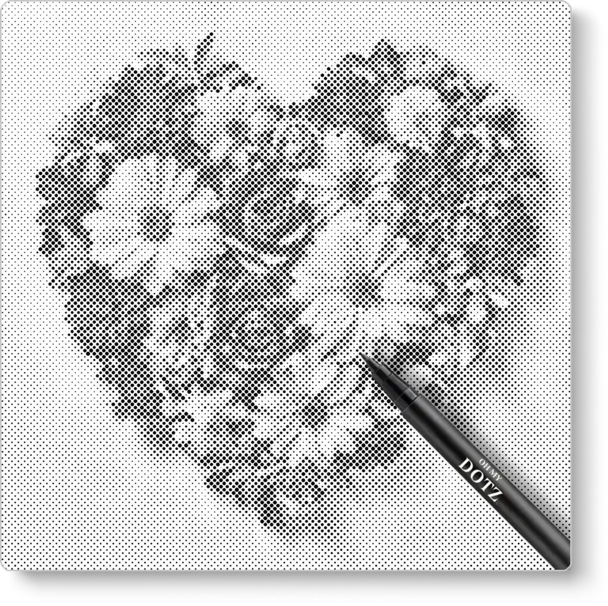 Bloemen Hart | Dot painting | 50x50cm Meest gekozen | Dot painting | Oh My Dotz | Dots stippen | Diamond painting & Schilderen op nummer alternatief | Happy hobby