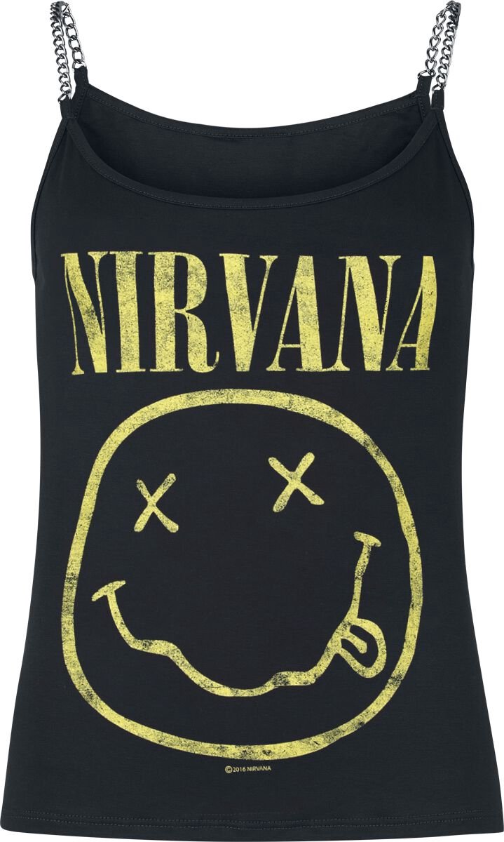 Nirvana Smiley Dames Top - zwart - XL