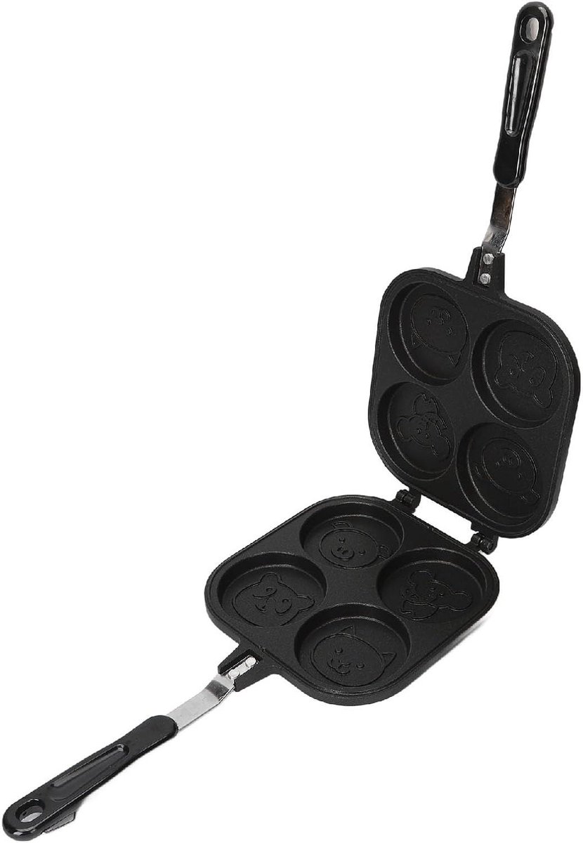 Dubbelzijdige Pan - Pancake Pan - Koken Buiten - Snel Warmteoverdracht - 40x18.5cm - Zwart