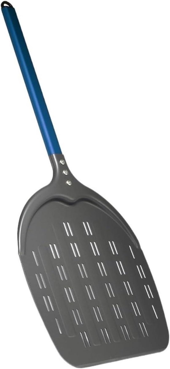 Pizzaschep Geperforeerd - Bakgereedschap Oven - Pizza Bakken - Appelvormig Ontwerp - 70 cm Lengte - Blauw