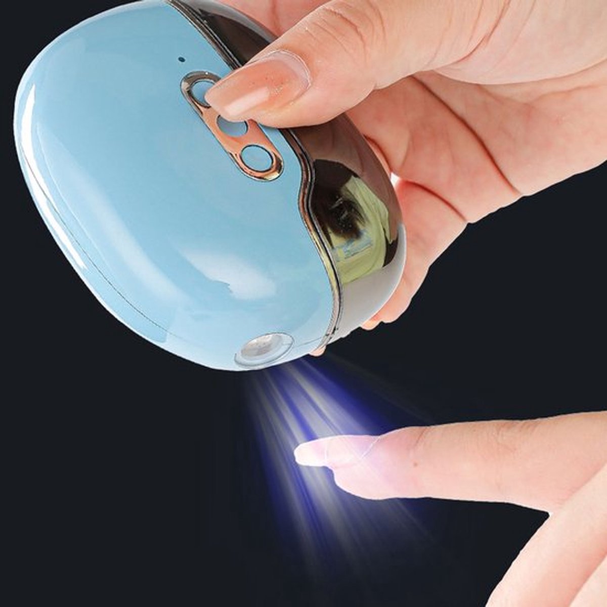 Elektrische nagelknipper voor dikke nagels, knipt nagels automatisch, voorzien van LED-verlichting, drie snelheidsstanden, geschikt voor volwassenen, senioren en mensen met harde nagels - Blauw