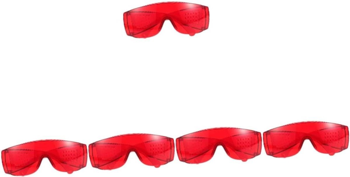 Beschermende Bril - Werkbril Oogbescherming - Veilig Klussen - Mistbestendig Ontwerp - 16 x 12.5 cm - Rood