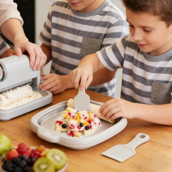 IJsmachine Thuis - Dessert Maker - Zelf Desserts Maken - Roestvrij Staal - 3 Porties - Wit — afbeelding 4