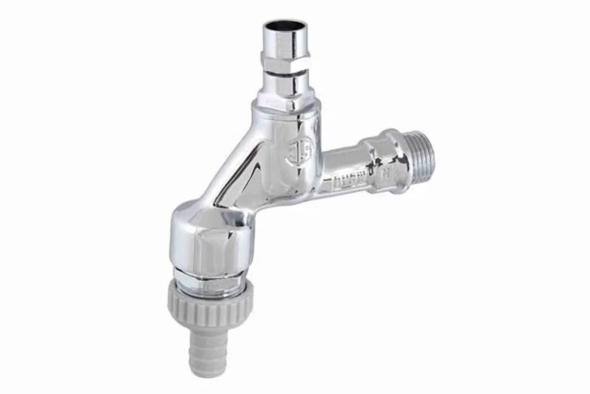 Schlösser Armaturen JS Uitloopventiel met buisbeluchter, terugstroombeveiliging, slangaansluiting, steeksleutelbediening, 1/2'', gepolijst chroom, DVGW gekeurd, 0017541550001