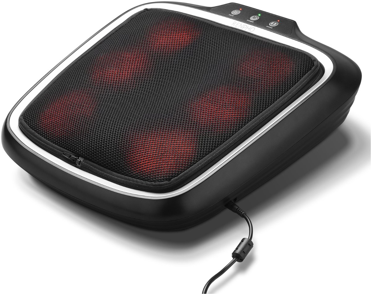 Renpho Shiatsu Voetmassager – Voetmassage Apparaat met Warmte – 2 Snelheidsniveaus – 6 Massagekoppen - In Hoogte Verstelbaar