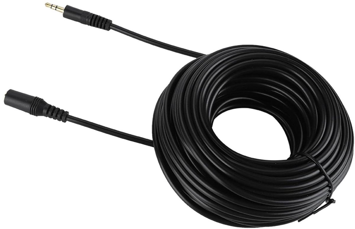 Aux Kabel - Verlengkabel Audio - Muziek Luisteren - Zuurstofvrij Koper - 15 Meter - Zwart