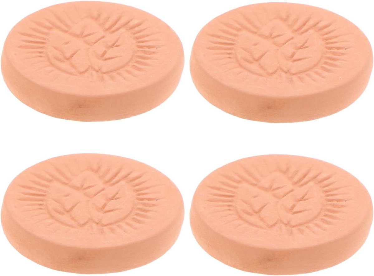 Broodmand Isolatieplaat - Terracotta Warmhouder - Brood Warm Houden - Vochtregulerende Steen - 4 Stuks - Lichtbruin
