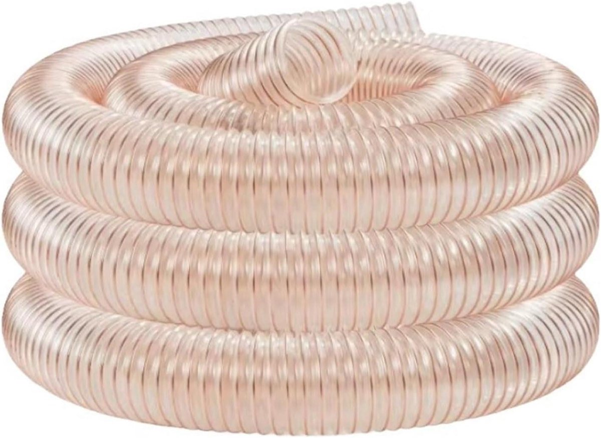 Afzuigslang PU - Stofafzuiging Flexibel - Houtbewerking Stof - Versterkte Staaldraad - 120mm Diameter - Transparant