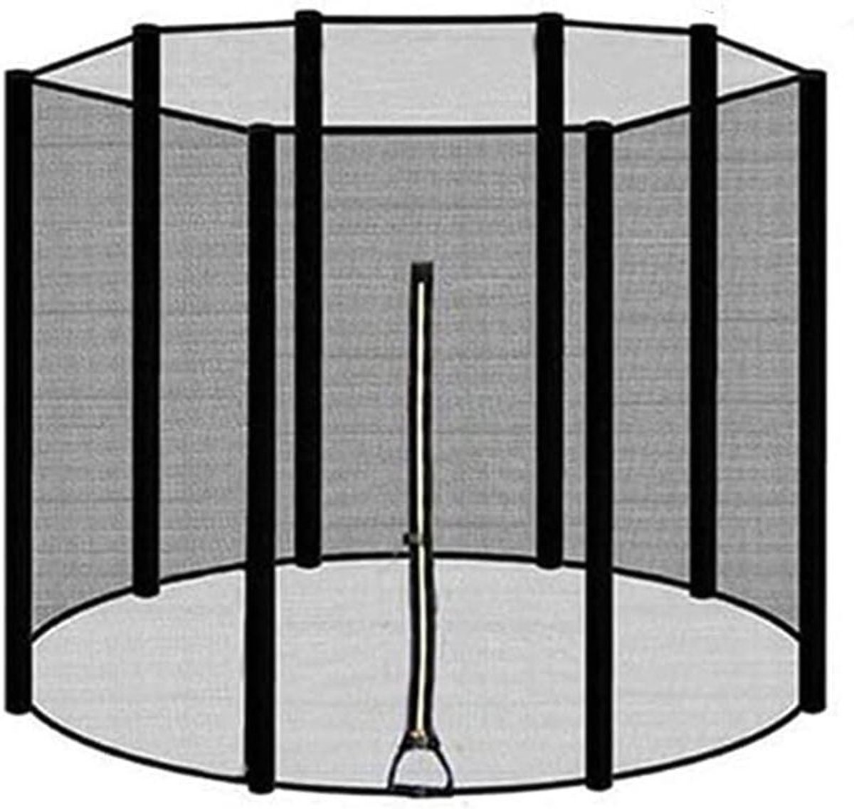 Trampoline Springnet - Vervangend Net - Veilig Springen - Met Ritssluiting - 16 voet - Zwart