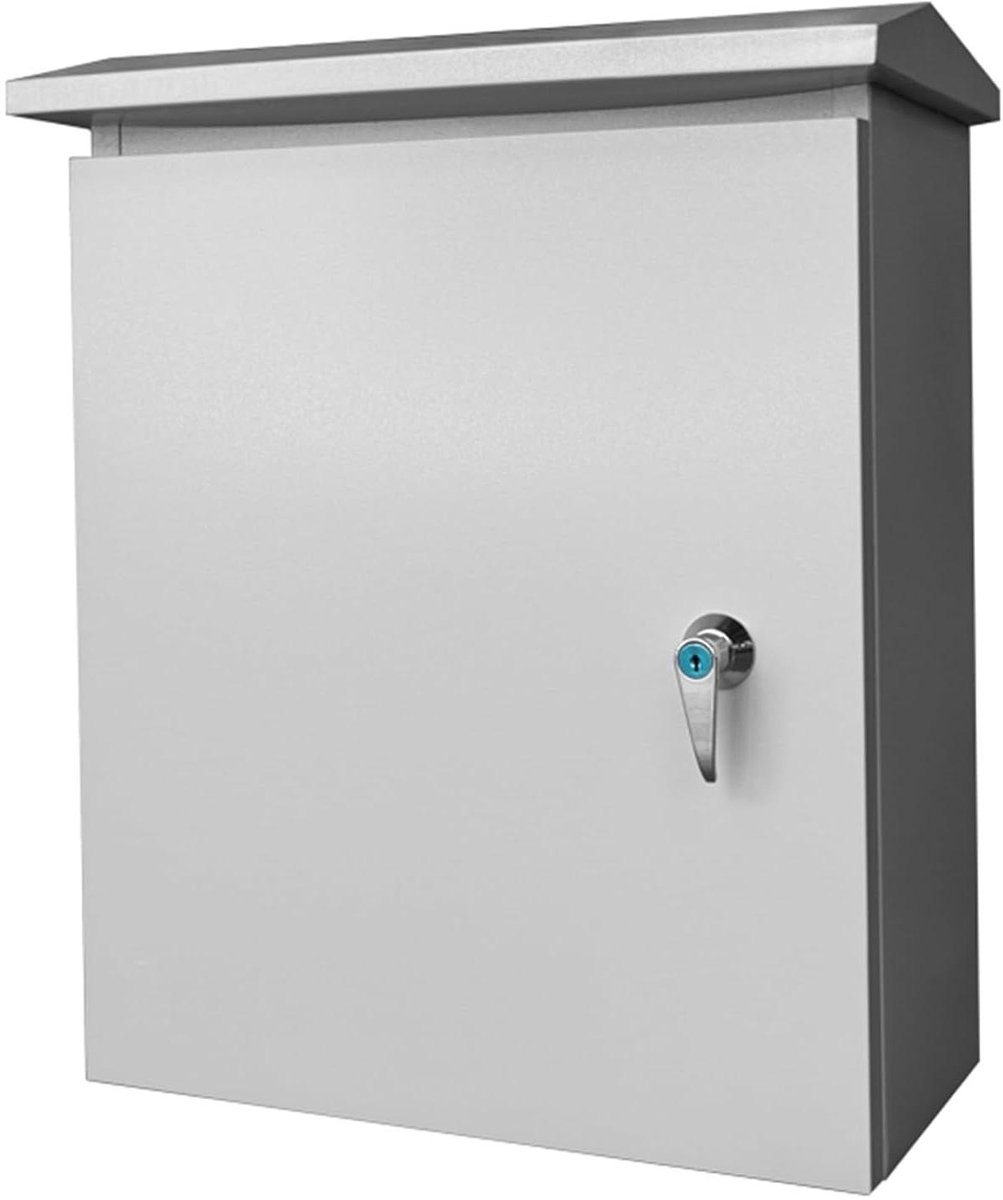 Waterdichte Buitenkast - Aansluitdoos Staal - Apparatuur Beveiligen - Inclusief Veiligheidsslot - 40x30x20cm - Grijs