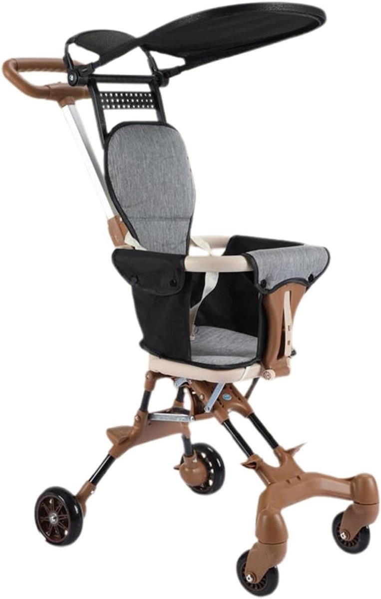 Kinderwagen Licht - Compacte Reiswagen - Dagelijks Gebruik - Bidirectionele Stoel - 42x17x47 cm - Khaki