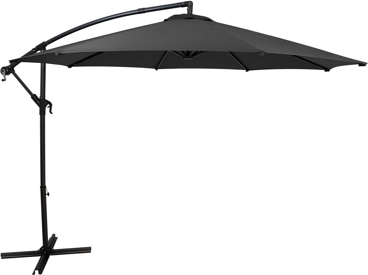 Zweefparasol 3 m - grijs - hangparasol bananenparasol voor tuin en terras
