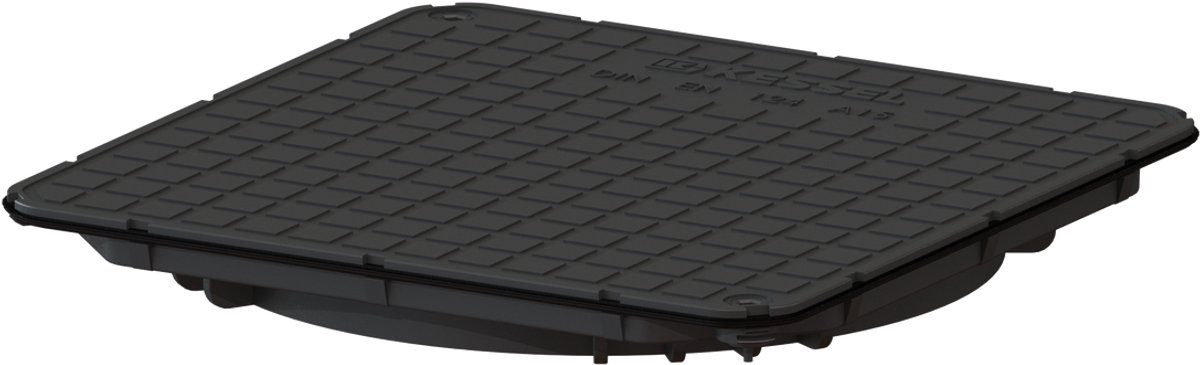 KESSEL-afdekplaat - zwart, waterdicht, 384x384 mm, 83050