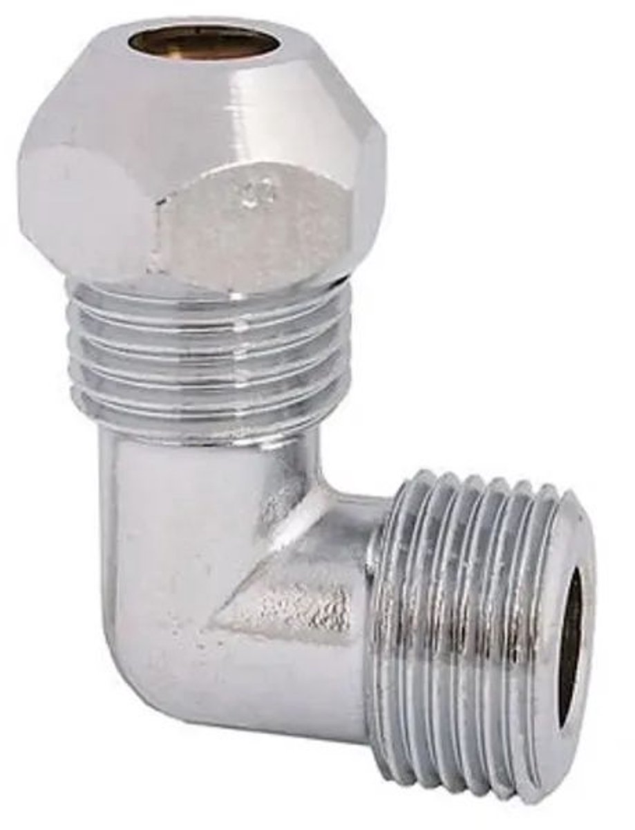 Schlösser Armaturen JS Hoek met een knelkoppeling, DN10, 1/2'' x 1/2'' x 10mm, verchroomd, 0018921510001
