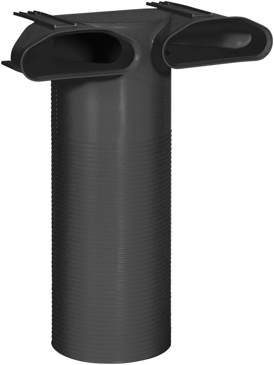 Fränkische Luchtdoorlaat profi-air tunnel DN 125 - 2x 132x52 mm 90 graden, 78313282
