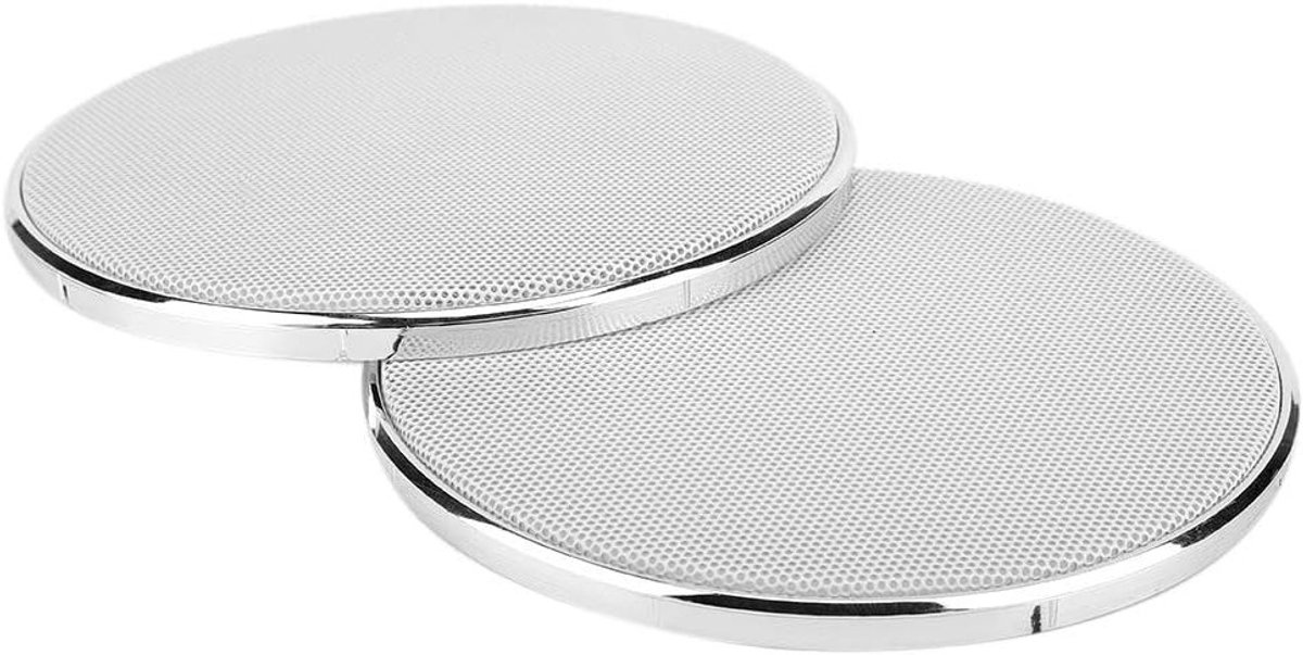 Audio Speaker Rooster van 140mm met Stalen Grille en Kunststof Frame - Wit Mesh voor Optimaal Geluid