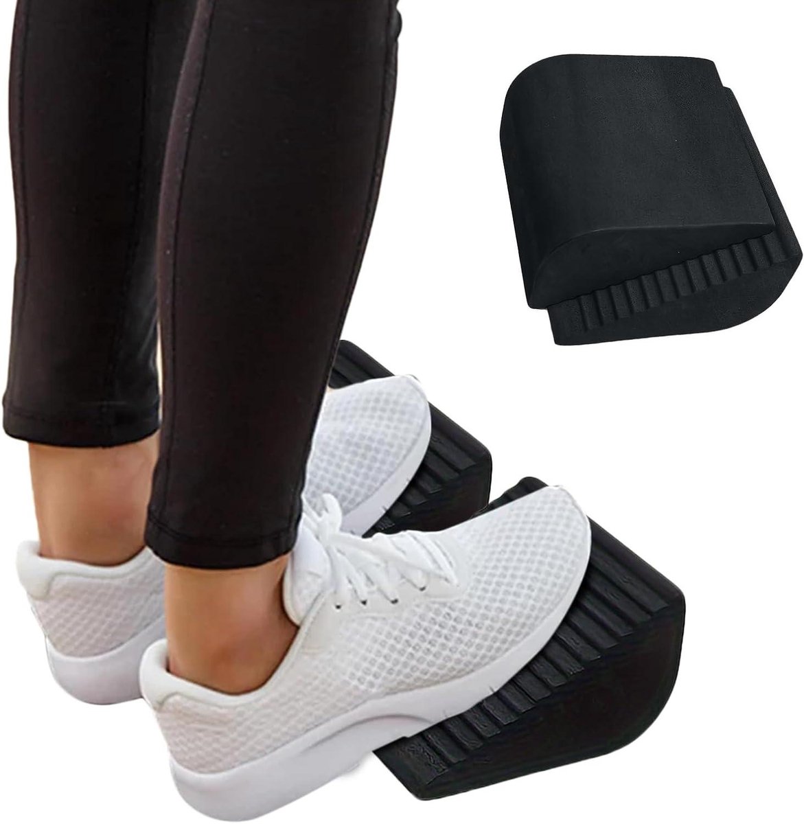 Squat Wig - Kuitstrekker Schuine Plank - Krachttraining Thuis - Antislip Oppervlak - 20 x 16 x 10 cm - Zwart