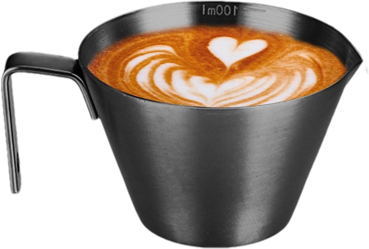Espresso Maatbeker - Koffie Doseerbeker - Koffie Maken - Met Interne Schaal - 100 ml - Zwart