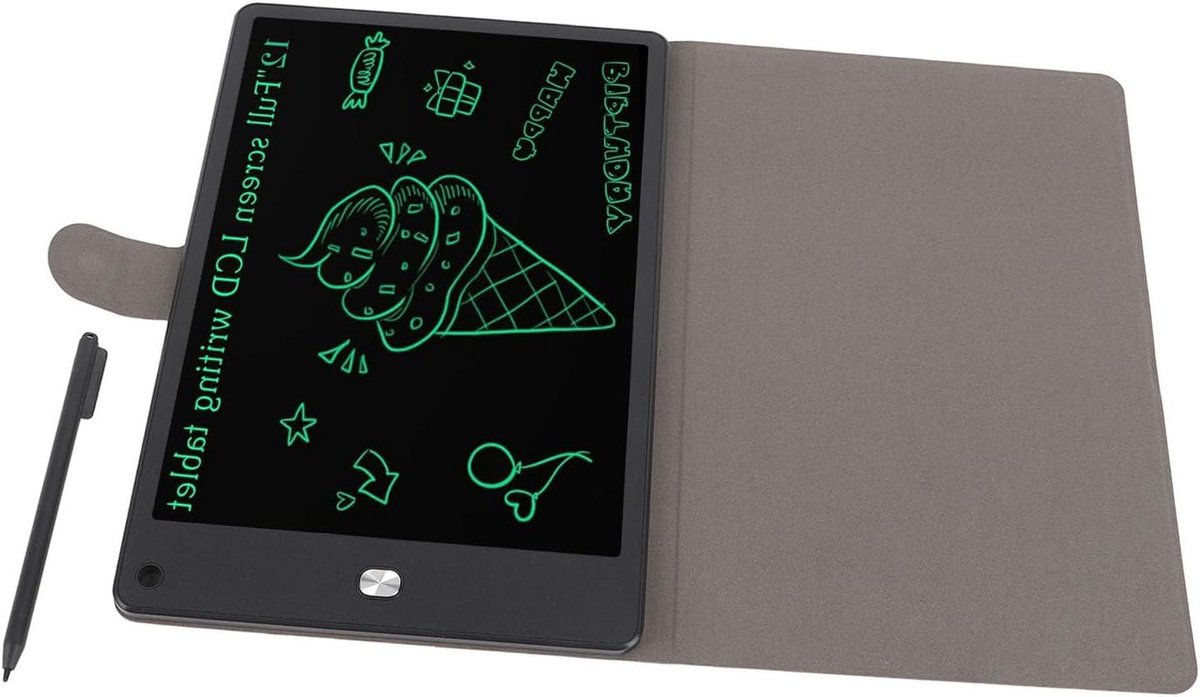 LCD Schrijftablet - Tekentablet Notitieblok - Aantekeningen Maken - Oogvriendelijk Scherm - 12 Inch - Zwart