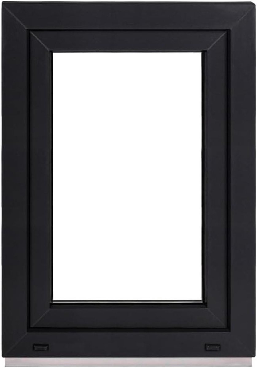 Kunststof Kelderraam - Draai-kiepraam Garageraam - Ventileren en Toegankelijkheid - 3-voudige Beglazing - 55 x 75 cm - Wit Antraciet