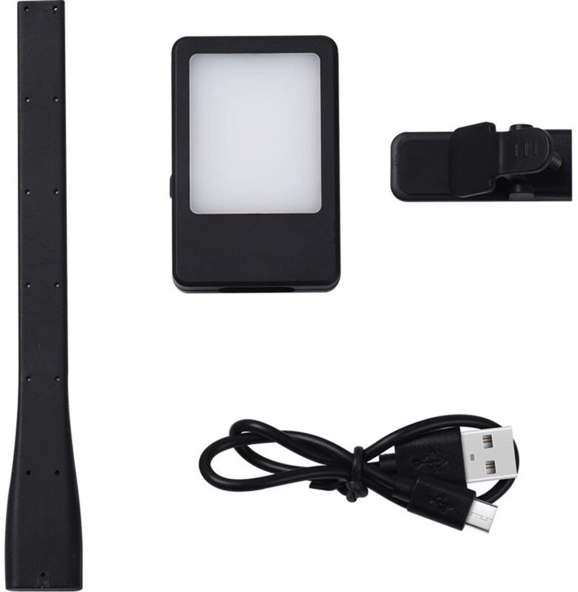 Oplaadbare nachtlamp geschikt voor instelbare helderheid en een batterijduur van meer dan 20 uur. Nachtlamp geschikt voor clip (zwart).