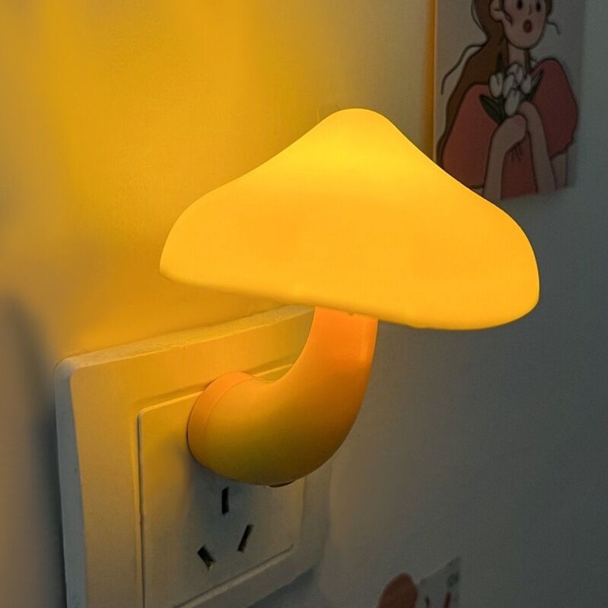 Set van twee paddenstoelvormige nachtlampjes, geschikt voor volwassenen, kinderen en baby's, paddenstoelvormig nachtlampjegeschikt voor de slaapkamer.