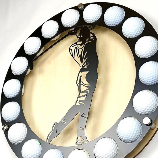 Golfbal Display - Ballenhouder - Collectie Tonen - Hout en Metaal - 35 x 35 cm - Standaard — afbeelding 4