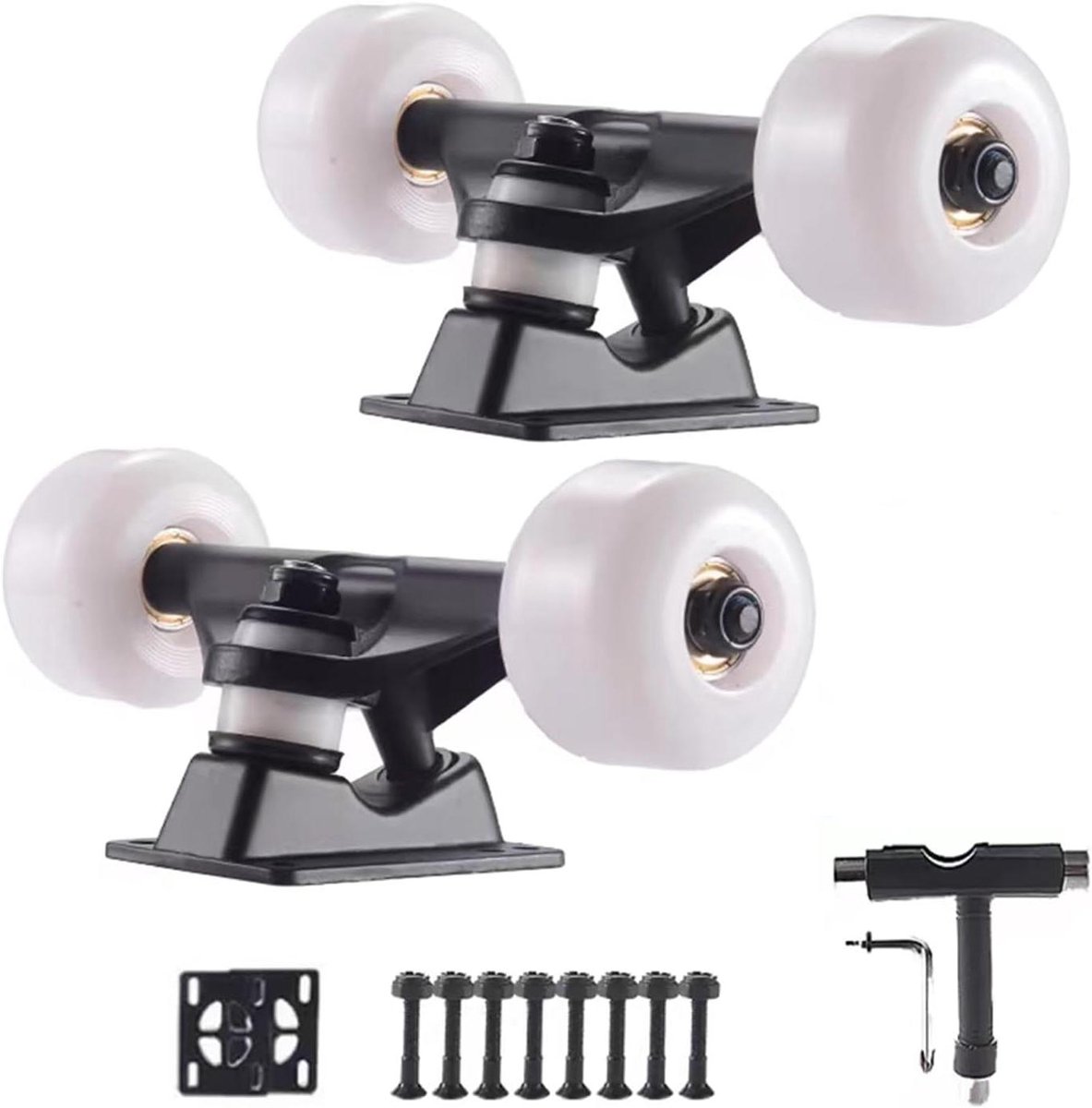 Skateboard Onderdelen Set Trucks en Wielen Skateboarden Onderhoud Multifunctioneel Gereedschap 5 Inch Trucks 52mm Wielen