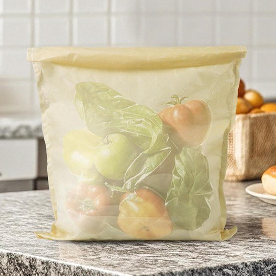 Broodzak - Bewaartas Rits - Brood Bewaren - Herbruikbaar Katoen - 425x315cm - Wit — afbeelding 3
