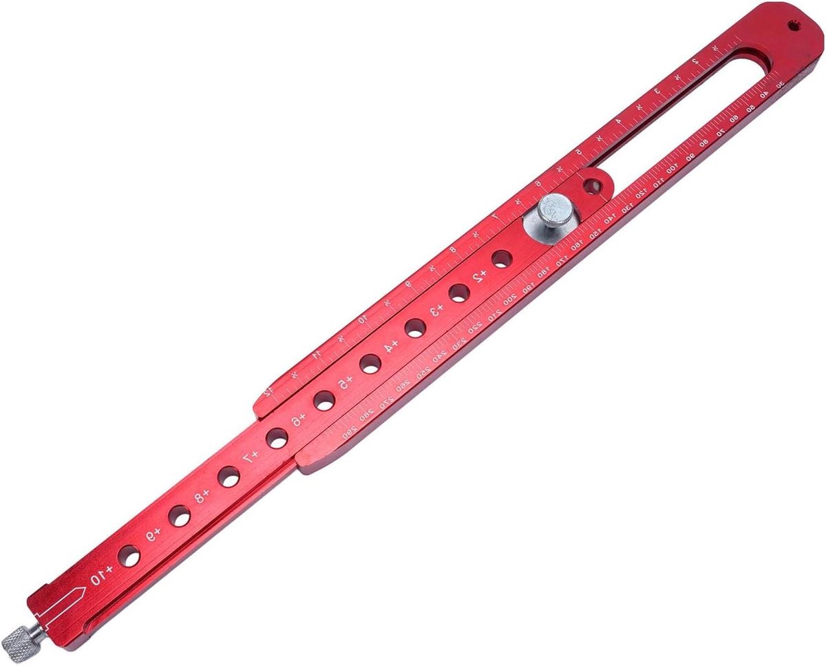 Tekenpasser Houtbewerking - Graveergereedschap Metaal - Nauwkeurig Cirkels Tekenen - Aluminiumlegering Constructie - 300 mm - Zilver