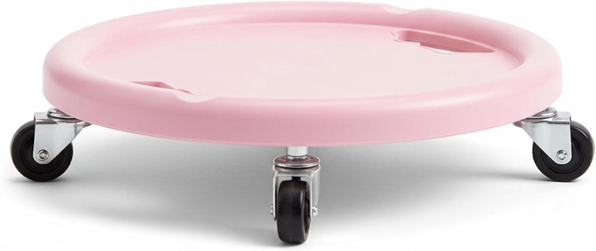 Buikspierroller 4 wielen - Core trainer - Core workout - Stabiel ontwerp - 28 cm - Roze